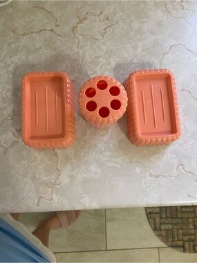 Coral 3pc plastic Bathroom Set